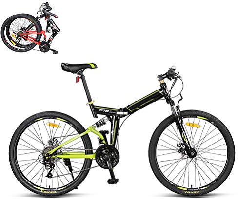 MTTKTTBD Mountainbikes Faltbares Leicht Faltrad mit Doppelte Stoßdämpfung,Quick-Fold-System 26 Zoll 21 Speed Klappfahrrad Folding City Bike mit Gabelfederung