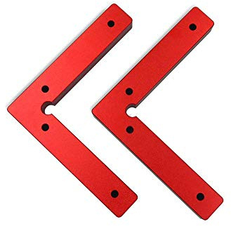 Namvo 2 Stück 90 Grad 4,7 Zoll x 4,7 Zoll Positionierungsquadrate, Eckklemmquadrat aus Aluminiumlegierung, rechtwinklige Klemmen Holzbearbeitungs-Tischlerwerkzeug Rot