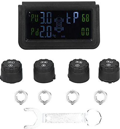 Système de Surveillance de la Pression des Pneus de Voiture Système de Surveillance de la Pression des Pneus à énergie Solaire Affichage D'avertissement Sonore TPMS avec 4 Capteurs