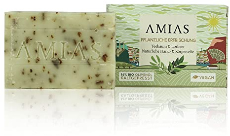 Teebaumöl Seifenstück 100g | Vegan, frei von Palmöl 100% natürliches Teebaumöl, Bio Olivenöl | handmade, | bei unreiner & trockener Haut, Pickeln, Juckreiz |Antibakteriell