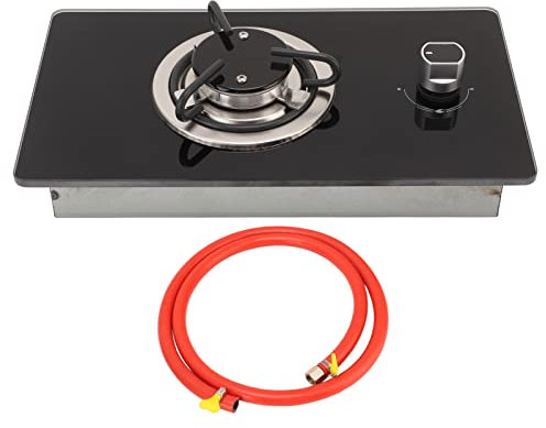 Wohnmobil Gaskochfeld, Wohnmobil Gasherd, 1 Kochfeld, 1,8 KW Leistung, Stufenlos Einstellbar, Feuergehärtetes Glas für Yacht Wohnwagen