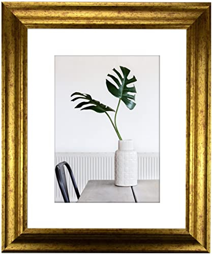 myposterframe Bilderrahmen Echtholz 51 x 71 cm Dysnomia – Edler Barockrahmen für Bilder, Photos & Gemälde – Hoch- & Querformat möglich – Gold Antik