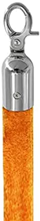 YXXSDP absperrkordel handlaufseil absperrung Samt Seile, Crowd Control Stanchion Seile Für Restaurants Museen Kirchen Banken Und Gericht Haus, Silberhaken (Color : Orange, Size : 4ft(121.9cm))