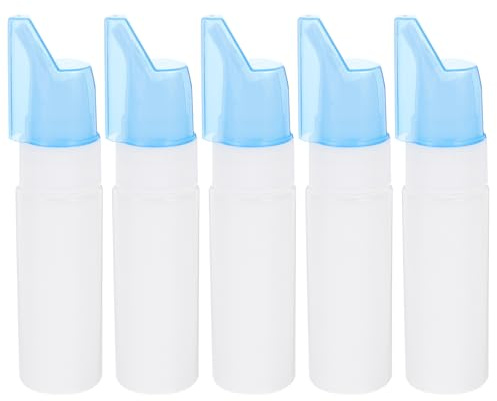 Operitacx 5 Pezzi Flacone Spray Nasale Vuoto, 70 Ml Bottiglia Vuote Lavaggi Nasali di Plastica Riutilizzabile, Spruzzino Acqua Salina Bottiglia Lavaggi Nasali Ricaricabile per Bambini Adulto Lavaggio