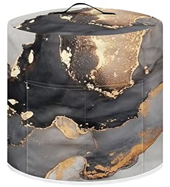 COEQINE Marble Dust Cover Case for 8 Quart Rice Small Instant Pressure Cooker Dust Cover Lighweight Soft Black Gold Print for Women