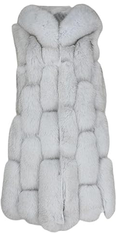 OFTBUY Schwarzer echter Pelzmantel Winterjacke Frauen natürlicher Fuchspelz Weste echtes Schaffell Leder Kapuze dicke warme Oberbekleidung