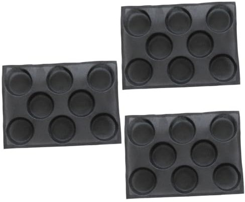 BESTonZON 3pezzi Stampo Per Pane Silicone Non Appiccicoso Utensile Da Cucina Riutilizzabile Per Pane e Hamburger Nero