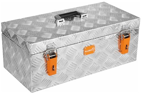 Alubox® Werkzeugkiste - Werkzeugbox 1,5mm Wand-Stärke - XXL Werkzeug Transport Box - 59,5 x 29 x 23,5 cm - 38 Liter