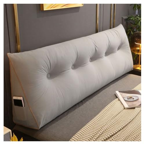 Llchaensc Kopfende Großes Rückenkissen Bequemes Lesekissen Und Rückenteil Im Bett, 2 in 1 Rückenlehne Und Kopfkissen, Langes XXL Kissen Für Sofa Couch Wand,A,180x50x20cm