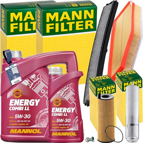 BandelOne enthält Mann Inspektionspaket+6L Mannol Nrg 5W30 Öl passend für X3 E83 xDrive 18/20d