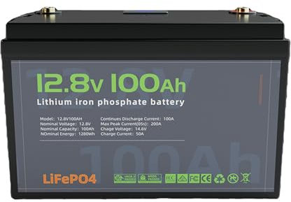 WILLQ Lithium Battery 12V 50Ah 100Ah 150Ah 200Ah 300Ah LiFePO4 Batteries with BMS 12.8V Rechargeable Lithium Iron Phosphate Battery for Solar Marine Trolling Motor,12V100Ah