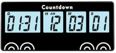 Runleader Digital 9999 Tage Countdown-Timer, Kalender- und Uhranzeige, tägliche Weckerinnerung für Jubiläum, Festival, Ruhestand, Abschlussfeier, Urlaubstreffen usw.