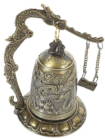 DECHOUS Schickes Neuartiges Dekor Wächterglocke Desktop-bastelschmuck Tischaufteilung Fengshui-Glocke Tischdekoration Aus Metall Mit Glockenspiel Viel Glück Jahrgang Büro Uhr Kupfer