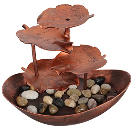 Amosfun Adorno De Fuente De Agua Interior De Loto y Luces Led Decoración De Escritorio para Hogar Oficina y Espacios Comerciales