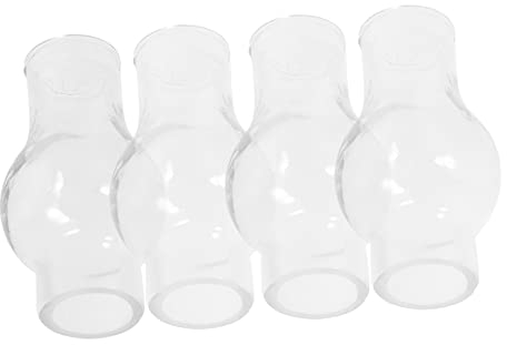TOPBATHY 4 Stück Glas Öllampenschirm Vintage Winddicht und Dekorativ Geeignet für Petroleumlampen und Haushaltsbeleuchtung