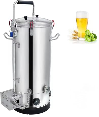 LBMED Kits Fabrication Automatique Bière 29L,Distributeur Bière Artisanale en Fût Commercial avec Tube Condenseur,Fonctions Saccharification/Filtration/Circulation/précipitation/Refroidissement