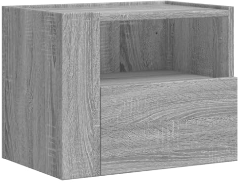 vidaXL Comodino a Muro Grigio Sonoma 45x30x35 cm