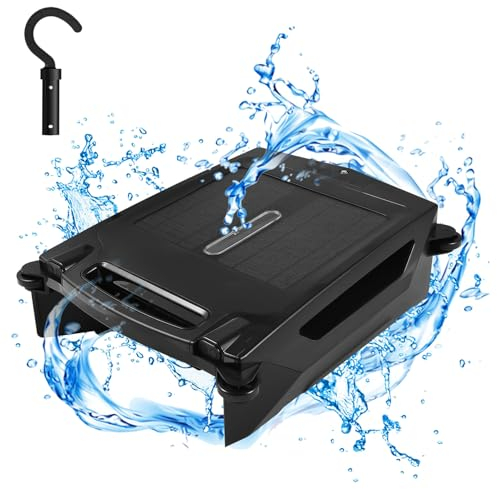 Robot Skimmer per Piscina Senza Fili - Alimentato A Energia Solare/Batteria + Doppia velocità, Evita Automaticamente Gli Ostacoli Aspirapolvere per Piscina con 2 Motori Resistenti al Cloro Salino