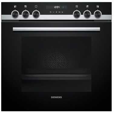 Siemens iQ500 Einbauherd 60 x 60 cm Edelstahl cookControl10 HE517GBS3 | Made in Germany, Hydrolytisch, Kindersicherung, 71 l Nutzinhalt, Schnellaufheizung, Weißes LCD-Display mit Drehknebel