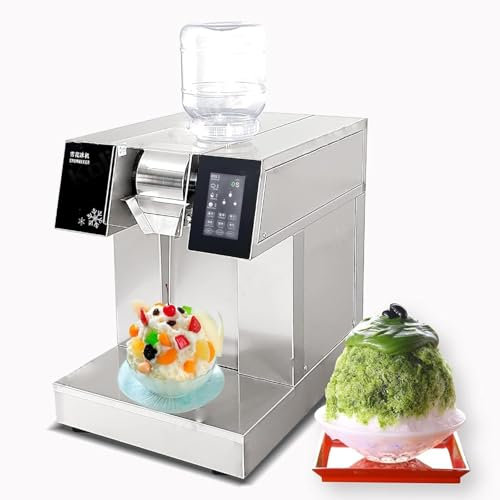 Macchina elettrica for la produzione di ghiaccio tritato, macchina for ghiaccio a fiocchi di neve da 185 kg al giorno, rasoio for tritaghiaccio, raffreddamento ad acqua, compressore di qualità, for us
