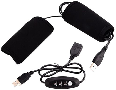 Generic Motorcycle Heated Grips, 5V USB Heated Handlebar Warmer, 3 Temperature Settings, Black, Thermoplastic Rubber, Street Bike, Dirt Bike