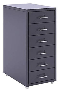 Hochwertiger grauer Stahlschrank mit Schubladen für Home Office, 41 x 28 x 69 cm