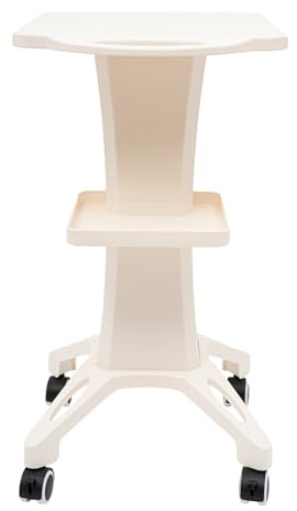 DJOAIUYF Carro de peluquería con ruedas, carrito de belleza, mesa auxiliar, de ABS, portátil, capacidad de carga de 88,18 libras, carrito de servicio (45 x 37 x 72 cm), Blanco, moderno