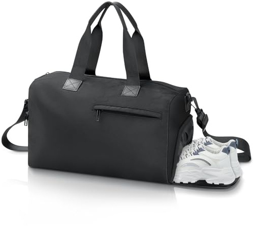 Romon sportväska resväska, sportväska sportväskor simväska duffle bag träningsväska med skofack våtfack för sport, fitness, resor, badväska, gymväska reseväska för kvinnor män, svart, 40x23x24cm, Resa