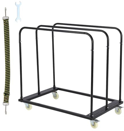 1800 LBS Capacity Folding Table Cart, GarveeTech Heavy Duty Table Trolley with 5 in Swivel Wheels, Black Desk Trolley for Garage, Home, Warehouse, 10 Table Capacity