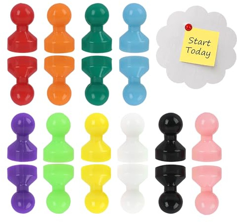 Pack de 20 Aimants pour Réfrigérateur 8x14mm - Aimants Néodyme Colorés en Silicone pour Tableaux Magnétiques, for Tableaux Blancs, Mini Fridge Magnet,Notice Board,Panneaux d'Affichage (10 Couleurs)