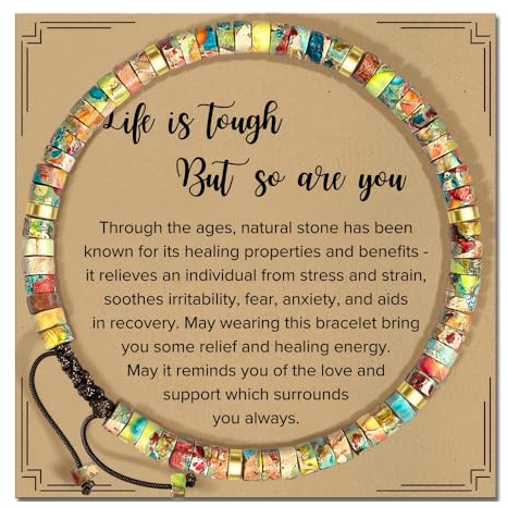XFSRG Bracciale Donna con Perline Colorate in Pietre Naturali 7 Chakra Bracciale Perline Boho Braccialetto Protezione Portafortuna per Moglie Mamma (Multicolore 2)