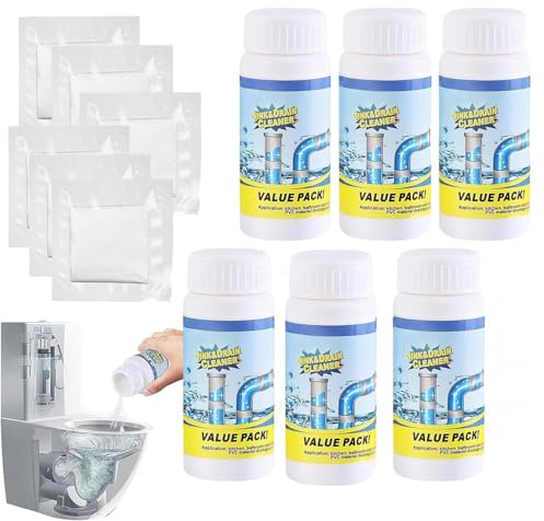Vollstern Abflussreiniger Schaum Mit Handschuhe, Vollstern Rohrreiniger, Hochwirksamer Rohrreiniger mit Aktivschaum, Leistungsstarker Abflussreiniger für Waschbecken, Küche, Bad, Toilette (6PCS)