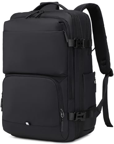 BAGOK Handgepäck Rucksack, Wasserdichter Multifunktionaler Rucksack Handgepäck Flugzeug mit Laptopfach, Große Kapazität für Reisen, Arbeit und Freizeit