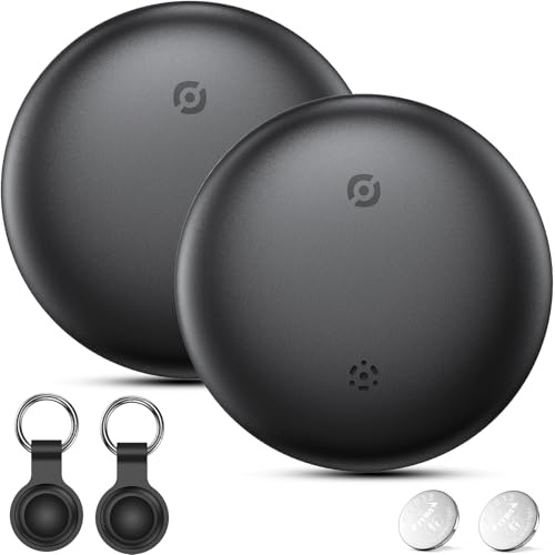 Air Tracker Android oder iOS, 2 PCS Android Smart Tracker Schlüsselfinder Key Finder Kompatibel mit iOS Find My/Google Find Hub, Bluetooth Key Tracker Smart Tracker für Schlüssel,Gepäck (Schwarz)