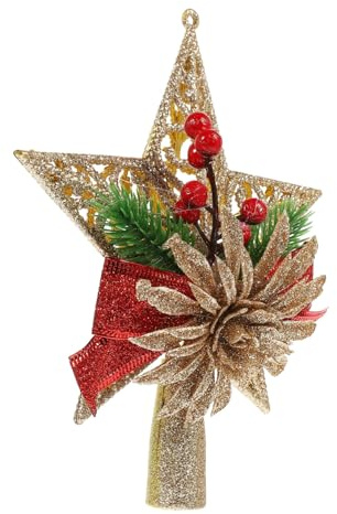 TOBBOMEY Decorazione Stella Punte per Albero Natale Festivo con Effetto Luci Decorazione Natalizia Resistente e Regalo Natale