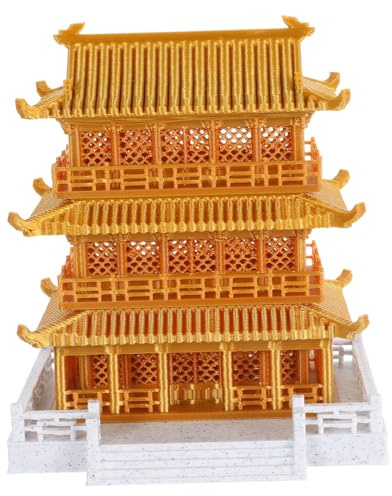 Gadpiparty architettonici in Stile antichi Decorazione Desktop Padiglione Decorazione del Serbatoio del Serbatoio Padiglione da Tavolo House PLA D ' Oro