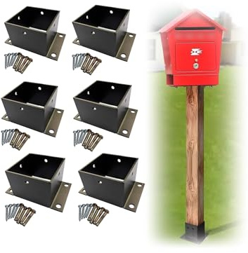 Base d'ancrage robuste noire pour poteaux et panneaux en bois/béton, 140 x 140 x 100 mm, fixation au sol pour clôtures et terrasses - Solution de support résistante aux intempéries.