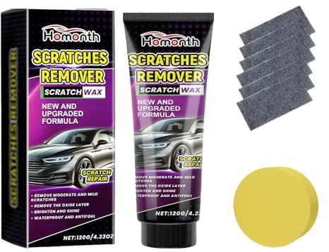 120g Kratzerentferner Auto Kit Für Auto Lackreparatur Entfernt Leichte Kratzer Schrammen&Swirls Inkl Nano Sparkle tuch 6pcs Sponge 1pcs Mit Polierfunktion Für alle Fahrzeugtypen