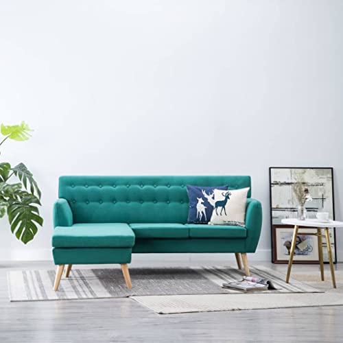 QJBSAVVA Ecksofa Grün 171,5x138x81,5 cm aus MDF mit umsetzbarer Chaiselongue Modernes Design mit Stoffbezug für Wohnzimmer Büro Jugendzimmer