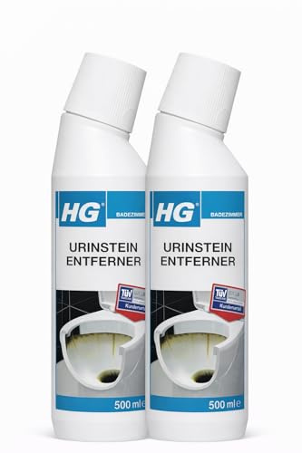 HG Urinstein Entferner 2er Pack – Kraftreiniger gegen Urinstein & Kalkablagerungen, für WC & Sanitärkeramik