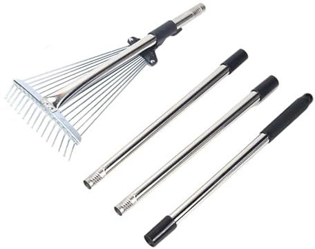 Rastrelli Per Giardinaggio,Attrezzo Metallico Ergonomico Per Diserbo,Rastrello Per Foglie Resistente - Per Cortile Giardino Esterno Prato Siepe Livellamento Pulizia Diserbo Smuovimento Terreno