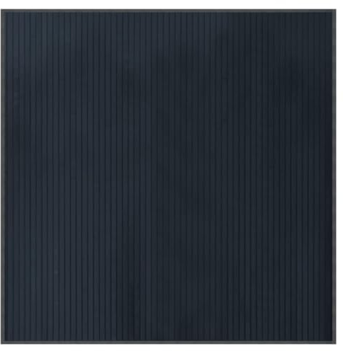 Heofavd Bambusteppich Quadratisch 100x100 cm Grau - Moderner Bambus Teppich Naturfaser, Naturteppich rutschfest für Wohnzimmer, Esszimmer, Büro & Flur, Strapazierfähige Naturmatte Holzmatte
