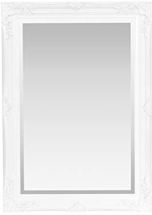 Seleziona specchi Specchiera vintage Rennes | shabby chic, barocco, antico | Specchio in vetro argentato con struttura in legno massello | Bianco, 50 x 70 cm