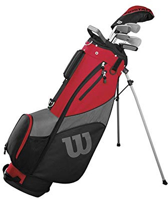 Wilson Golf Medio Set Pro Staff SGI, Juego de Palos de Golf Sin Cortar para Hombre, Mano Dominante Derecha, Nivel Principiante y Avanzado, Grafito, Rojo, WGG150002