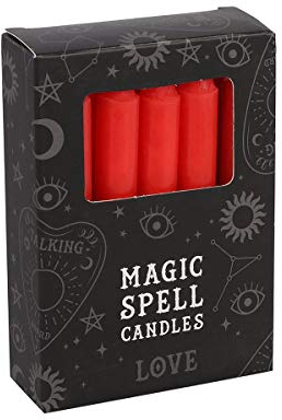 Magic Spell - Love Set of 12 Red Candles 10cm