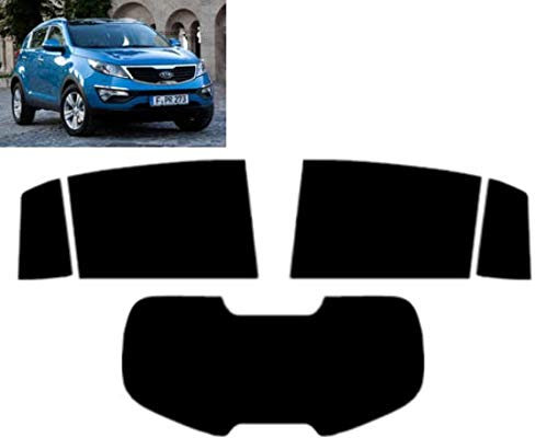 Passgenaue Tönungsfolie für-Kia Sportage 5-Türen 2011-2016 Heck/Seitenscheiben (20% Schwarz)