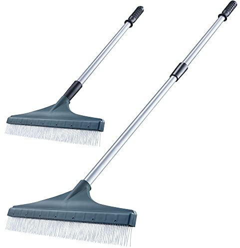 Artificial Grass Brush - Extendable 130cm Astro Lawn Rake - Artificial Lawn Broom with Soft Nylon Bristles - Lightweight Grass Cleaner for Fake Turf Telescopic Handle