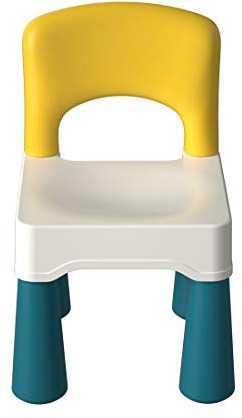 burgkidz Silla de Plástico con Bloques de Construcción para Niños, Silla Ergonómica Mejorada para Aprender y Jugar con Respaldo, Color Macron