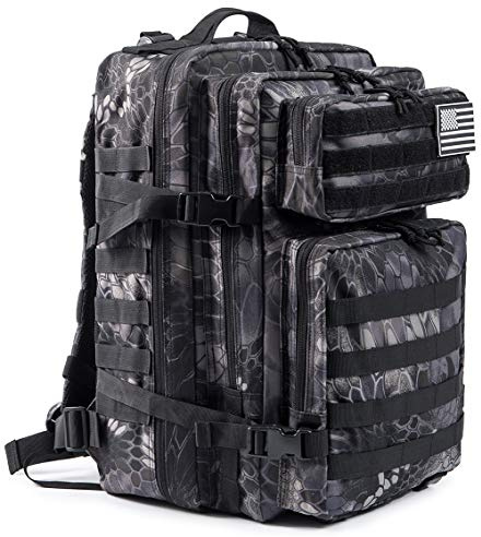 QT&QY 45L militära taktiska jaktryggsäckar för män kamouflage Molle Armé Överfall Pack 3 dagar Överlevnadsväska Vandring Treeking ryggsäck