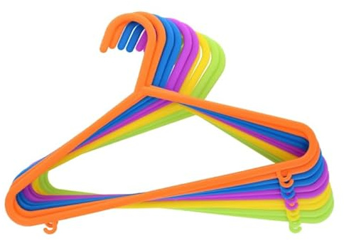 Kinder-Kleiderbügel aus Kunststoff, rutschfest, platzsparend, röhrenförmig, Kleiderbügel für Kinder, Babys, Kleider, Kapuzenpullover, Hosen, Mäntel, Organizer, leicht, stapelbar, bunt, 10 Stück